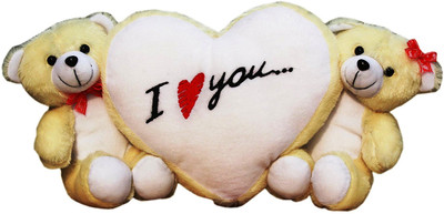 

Nagar international I Love You Teddies Cream 35*20cms - ad1141 - 35 cm(Cream)
