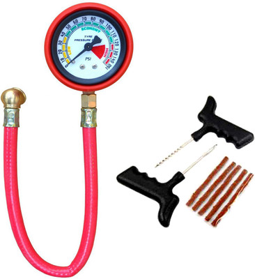 Mass Pro Analog Tire Pressure Gauge Max Tire Pressure Gauge With Combo(200 PSI)