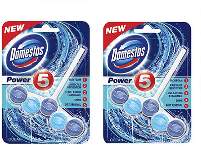 

Domestos Toilet Block Ocean 5 In 1 Ocean Block Toilet Cleaner(110 g, Pack of 2)