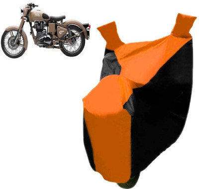 Auto Age Two Wheeler Cover for Royal Enfield(Classic Chrome, Orange)