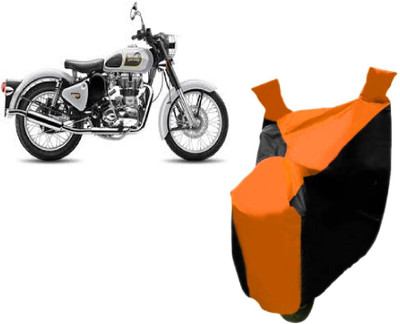 Auto Age Two Wheeler Cover for Royal Enfield(Classic 500, Orange)