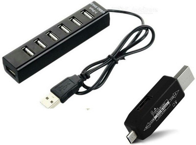 

Freya Super speed 7 port USB Hub WITH OTG Micro SD Card Reader USB Adapter(Black)