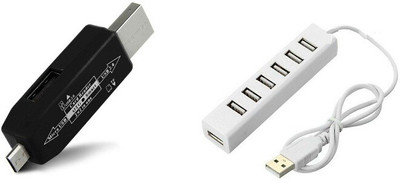 

BB4 HUB 7 PORT USB 2.0 WITH Micro Usb OTG TF / SD Flash Memory Card Reader USB Adapter(Multicolor)