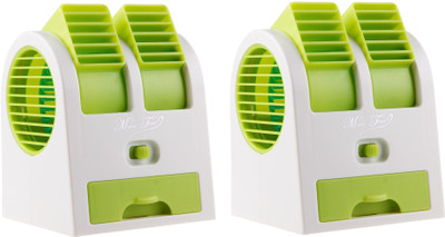 

FKU Mini Fragrance Air Conditioner Set Of 2 Mini Fragrance Air Conditioner USB Fan(Green)