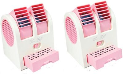 

FKU Mini Fragrance Air Conditioner Set Of 2 Mini Fragrance Air Conditioner USB Fan(Pink)