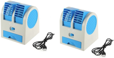 

FKU Mini Fragrance Air Conditioner Set Of 2 Mini Fragrance Air Conditioner USB Fan(Blue)