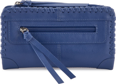 

Calfnero Women Blue Genuine Leather Wallet(7 Card Slots), Ink blue