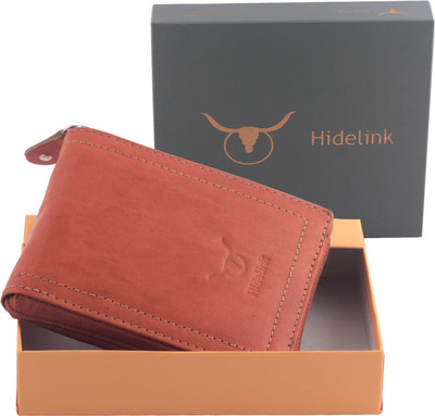 

Hidelink Men Tan Genuine Leather Wallet(9 Card Slots)
