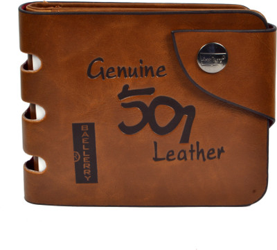 

Angelfish Men Brown Genuine Leather Wallet(4 Card Slots)