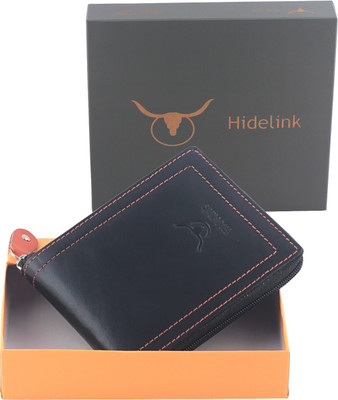 

Hidelink Men Blue Genuine Leather Wallet(9 Card Slots)
