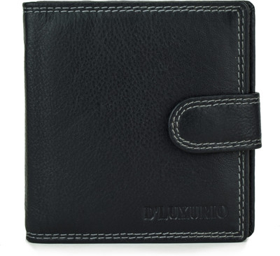 

D'LUXURIO Men Black Genuine Leather Money Clip(10 Card Slots)