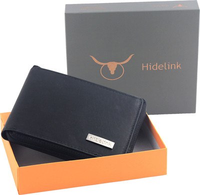 

Hidelink Men Casual Black Genuine Leather Wallet(9 Card Slots)