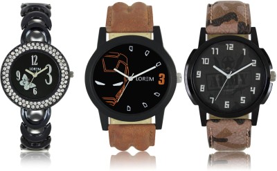 Elife 03-04-0201-COMBO Multicolor Dial analogue Watches for men and Women (Pack Of 3) Watch  - For Couple   Watches  (Elife)