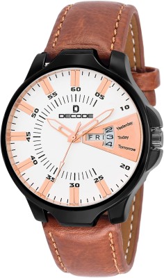 Decode GR2050 White Brown Matrix Collection Day & Date Wrist Watch Matrix Watch  - For Men   Watches  (Decode)
