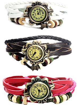 

Talgo New Arrival Festive Season Special TGDORIWHBRPK Multi color Round Dial Leather Dori Strap (Combo of 3 Watches) TGDORIWHBRPK Watch - For Girls