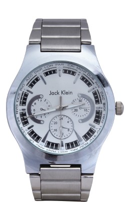 Jack Klein Round White-Silver Dial Metal Strap Watch  - For Men   Watches  (Jack Klein)