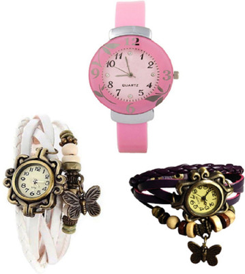 

Talgo New Arrival Festive Season Special TGDORIWHPLFLPK Flower Pink Rubber Strape and Dori White & Purple Leather Strape (Combo of 2 Watches) TGDORIWHPLFLPK Watch - For Girls