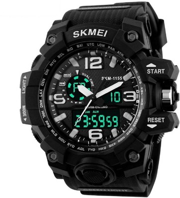 Skmei 1155BLCK Analog - Digital Dual Dispaly Watch  - For Men   Watches  (Skmei)