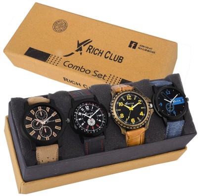 Rich Club Combo Pack Of 4 Casual+Party Wear+Formal+Sports Watch  - For Men   Watches  (Rich Club)