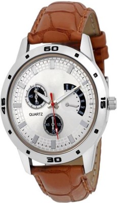Gopal Retail Brown Leather Strap Cronograph Pattern With Watch  - For Men   Watches  (Gopal Retail)