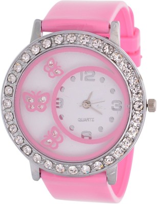 Finest Fabrics New Design atractive Dial Pink Belt Wacth for Girls and Women JM-008X Watch  - For Girls   Watches  (Finest Fabrics)