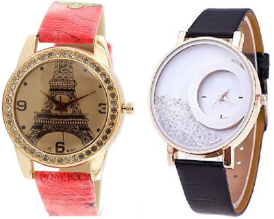 

Talgo New Arrival Festive Season Special TGPRPKMXBK Peris Pink Gold Dial Pink Leather Strape And MXre White Dial Black Leather Strap TGPRPKMXBK Watch - For Girls