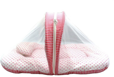 

Baybee Comfy Net Bed With Pillow (Orange And White, 0-12 Months) Net Bed With Pillow Crib Bedding(Fabric, Pink, White)
