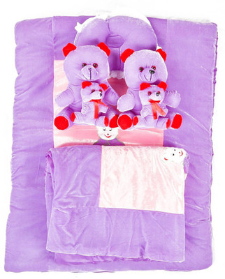 

Baybee BunnYBeaR Basic Bed with Pillow, Bed Sheet and Bolster Set. Basic Bed with Pillow Crib Size(Fabric, Purple)