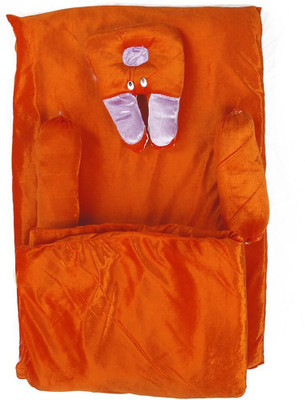 

Baybee BunnYBeaR Basic Bed with Pillow,Bed Sheet and Bolster Set. BunnYBeaR Basic Bed with Pillow Crib Size(Fabric, Orange, Pink)