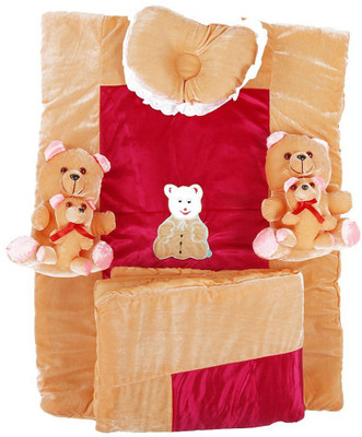 

Baybee BunnYBeaR Basic Bed with Pillow, Bed Sheet & Bolster Set. BunnYBeaR Basic Bed with Pillow Crib Size(Fabric, Beige)