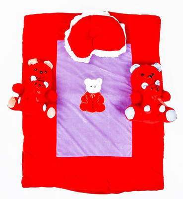 

Baybee BunnYBeaR Basic Bed with Pillow, Bed Sheet and Bolster Set BunnYBeaR Basic Bed with Pillow Crib Size(Fabric, Red, Pink)