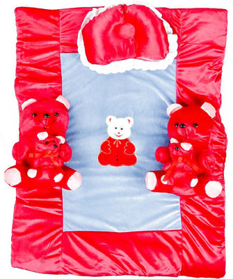 

Baybee BunnYBeaR Basic Bed with Pillow, Bed Sheet and Bolster Set BunnYBeaR Basic Bed with Pillow Crib Size(Fabric, Blue, Red)