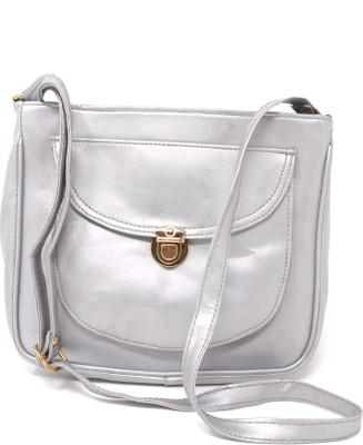 

SM Shopper Women Casual, Formal, Evening/Party Leatherette Sling Bag Sling Bag(Silver, 10 inch)
