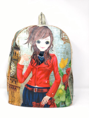 

SM Shopper Women Printed Leatherette Backpack Bag Backpack(Multicolor, 10 L)