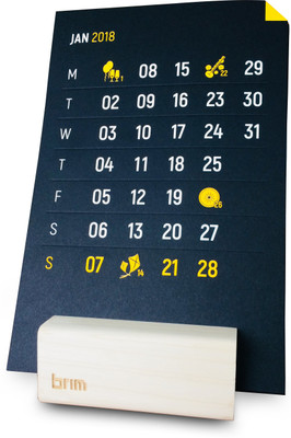 

BRIM Art CAL06 2018 Table Calendar(Black, UNIQUE)