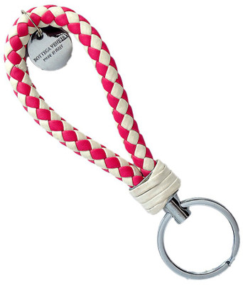 

One Point Collections Pink Leather Rope Keychain single Rings Key Chain Key Ring Key Chain(Pink, White)