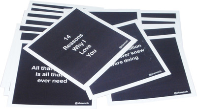 

STAWNCH 14 REASONS WHY I LOVE YOU ON VALENTINES DAY [SET OF 14 CARDS SIZE 4/4] Greeting Card(Black, Pack of 1)