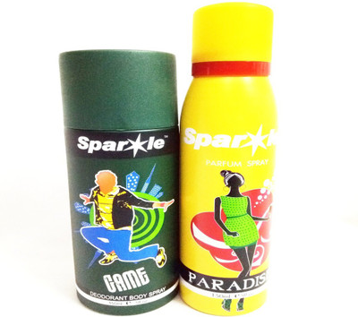 

Sparkle GAME AND PARADISE Deodorant Spray - For Men & Women(300 ml, Pack of 2)