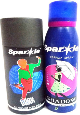 

Sparkle DARK AND SHADOW Deodorant Spray - For Men & Women(300 ml, Pack of 2)