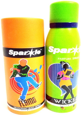 

Sparkle FLAME AND WICKED Deodorant Spray - For Men & Women(300 ml, Pack of 2)