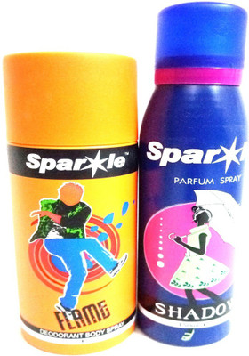 

Sparkle FLAME AND SHADOW Deodorant Spray - For Men & Women(300 ml, Pack of 2)