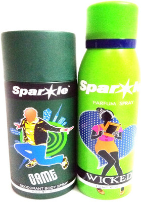 

Sparkle GAME AND WICKED Deodorant Spray - For Men & Women(300 ml, Pack of 2)