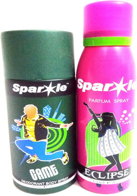 

Sparkle GAME AND ECLIPSE Deodorant Spray - For Men & Women(300 ml, Pack of 2)