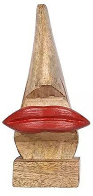 

WoodCart 1 Compartments H@ndmade Nose Skin Color with Woman Red Lip Specs Holder(Brown)