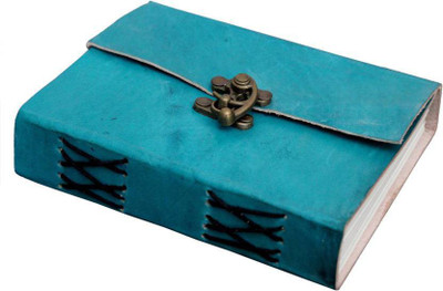 

SV Traders A6 Diary(Genuine Leather With Antique Lock, Ocean Blue)