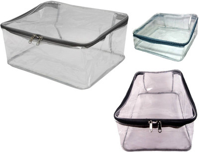 

Addyz Plain Storage Multipurpose Bag Combo of 1 Large Transparent Saree Salawar Kameez Bed Sheets Cover 1 Shirt Petticoat Case With 1Hankey Cover.(Transparent)