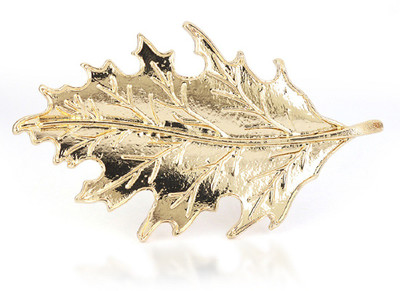 Fabfashion Metal-Leaf Shape Hair-Pin Hair Pin(Gold)