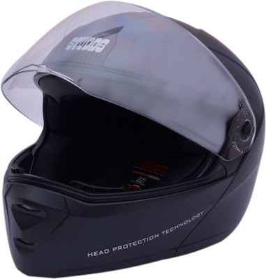 STUDDS Motorsports Helmet (BLACK WITH CARBON CENTER STRIP) Motorbike Helmet(Black)