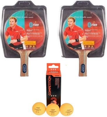

Cosco Stiga 2 Orion table Tennis Bat With Competition Ball Table Tennis Kit