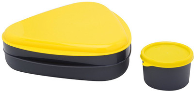 

Generic Tryo 2 Containers Lunch Box(500 ml), Yellow & black
